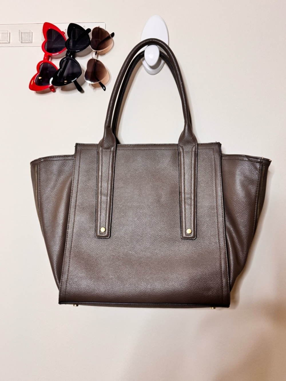 3.1 Phillip Lim for Target Brown Pebbled Leather Tote with Gold Hardware - Picture 3 of 6